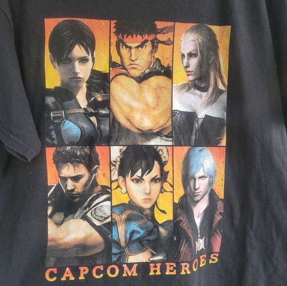 Capcom Heros Gallery Mens Black Graphoc Short Sleeve T-Shirt M - Picture 5 of 8